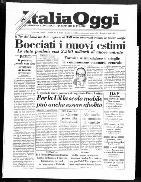 Italia oggi : quotidiano di economia finanza e politica